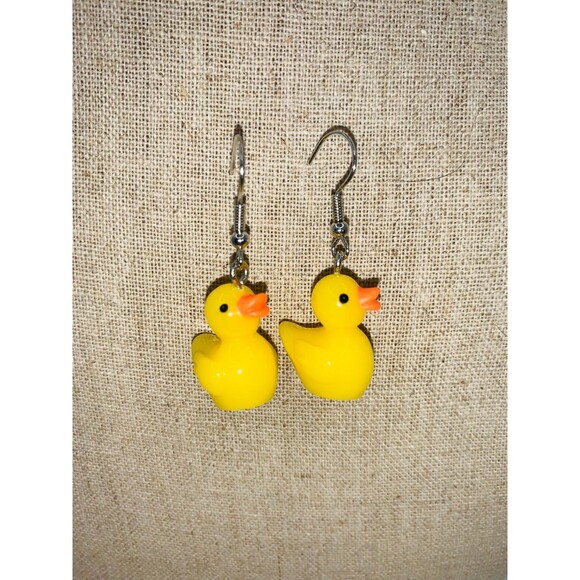 Vintage Retro Rubber Ducky Earrings - Picture 1 of 4